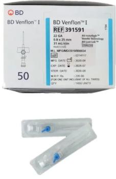 BD Venflon 22 GA 0,8 x 25 mm Luer-Lock